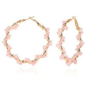Brand New Pink and Gold Plated Hoops